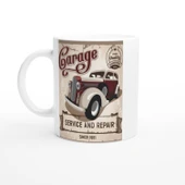 Retro Garage Servis Aracı Baskılı Kupa Bardak thumbnail 1