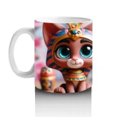 Çocuklara Sütü Sevdiren Mısır Prenses Kedisi Kupa Bardak - 2