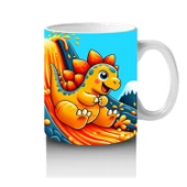 Çocuklara Sütü Sevdiren Dinozor Kaydırak Keyfi Kupa Bardak - 4