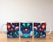 Çocuklara Sütü Sevdiren Işık Saçan Denizaltı Roketleri ve Denizanası Dünyası Desenli Kupa Bardak - 5