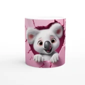 Pembe Duvarı Yırtarak Bakan Sevimli Koala Temalı Baskılı Kupa Bardak thumbnail 1