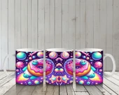 Çocuklara Sütü Sevdiren Kozmik Donut Gezegenleri Kupa Bardak thumbnail 6