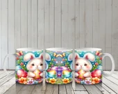 Çocuklara Sütü Sevdiren Bahar Tavşanı Kupa Bardak thumbnail 6