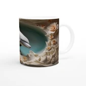 Mercan Dalgalar Arasında Yüzen Şirin Yunus Kupa Bardak - 3