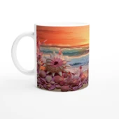 Mercan Dalgalarıyla Deniz Kabukları Kupa Bardak thumbnail 2