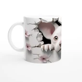 Çatlak Duvardan Bakan Sevimli Köpek Temalı Baskılı Kupa Bardak thumbnail 2