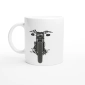 Önden Görünümlü Retro Motosiklet Baskılı Kupa Bardak - 1