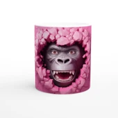 Duvarı Yırtarak Bakan Goril Temalı Baskılı Kupa Bardak thumbnail 1