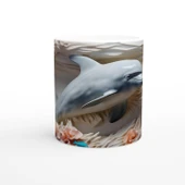 Mercan Dalgaları Arasında Gülümseyen Yunus Temalı Kupa Bardak thumbnail 1