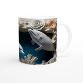 Mercan Kayalıklarında Dans Eden Yunuslar Temalı Kupa Bardak thumbnail 3