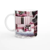 Hediye Paketleri Arasında Kalpli Rakun Temalı Baskılı Kupa Bardak - 2