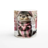 Kalpli Kışlık Şapkalı Su Samuru Temalı Baskılı Kupa Bardak thumbnail 1