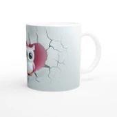 Kalpli Pembe Baykuş Figürlü Baskılı Kupa Bardak thumbnail 3