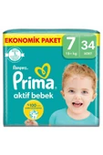 Prima Pampers Bebek Bezi Aktif Bebek 7 Beden 34 Adet Fırsat Paketi - 1