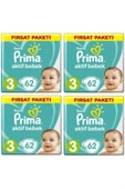 Prima Bebek Bezi Aktif Bebek 3 Beden 62 X 4 Lü 248 Adet Fırsat Paketi - 1