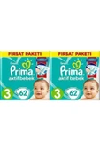 Prima Bebek Bezi Aktif Bebek 3 Beden 124 Adet  62x2 - 1