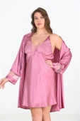 Litae Büyük Beden 2li Gülkurusu Sabahlık Takımı Bigsize 6204 - 1