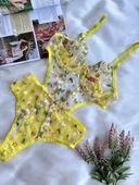 Litae Sarı Çiçek Desenli Bodysuit - 1
