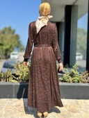 Misswhence Gül Detaylı İpek Elbise 36800 - 4