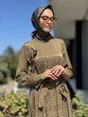 Misswhence Gül Detaylı İpek Elbise 36800 - 6