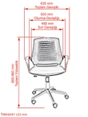 Atlas Metal Ayaklı Fileli Ofis Büro Bilgisayar Çalışma Koltuğu Sandalyesi - 10