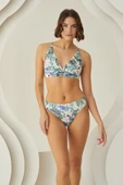Renkli Branch Flower Kapsız Bikini Takımı thumbnail 1