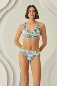 Renkli Branch Flower Kapsız Bikini Takımı thumbnail 2