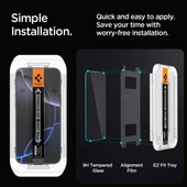 Spigen iPhone 15 Temperli Cam Ekran Koruyucu [GlasTR EZ FIT - Privacy] - 2'li Paket - 7