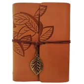 Deri Yaprak Desenli Defter - 1