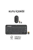 Pebble 2 Set Çoklu Cihaz Özellikli Sessiz Kablosuz Türkçe Q Klavye ve Mouse Seti - Siyah - 10