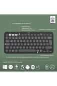 Pebble 2 Set Çoklu Cihaz Özellikli Sessiz Kablosuz Türkçe Q Klavye ve Mouse Seti - Siyah - 6
