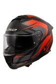 LS2 Stream 2 Fury Mat Siyah-gri-kırmızı Kask thumbnail 1