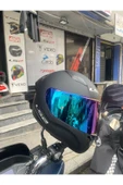 LS2 Rapıd Mat Siyah Kask - Gökkuşağı Vizör Spoiler - 4