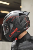 LS2 Rapid 2 Race Takaroa Mat Si?yah-kirmizi Kask - 1