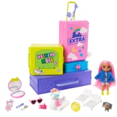 Barbie Extra Mini ve Hayvan Dostları'nın Seyahat Maceraları Oyun Seti, 2 Yavru Köpek ve Barbie Extra Mini Bebek, Havuz, Kaydırak, Parti Salonu ve Aksesuarlar, 3 Yaş ve Üzeri HDY91 - 1
