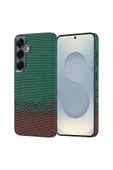 KILIFTECH Galaxy S24 Kılıf Magsafe Şarj Özellikli Karbon Fiber Görünümlü Zore Nekst Kapak - Yeşil thumbnail 1