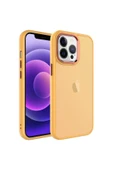 zore iPhone 13 Pro Max Uyumlu Buzlu Sert PC Zore May Kılıf-Turuncu - 1