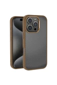 zore Apple iPhone 16 Pro Max Kılıf Karbon Fiber Görünümlü Parlak Kamera Çerçeveli Zore Venus Kapak-Rose B - 1