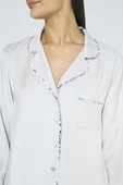 Litae Viskon Jakarlı Önden Düğmeli Desenli Pijama Takımı - 6