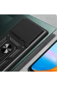KILIFTECH Xiaomi 14T Pro Uyumlu Kılıf Magnetik Standlı Kamera Korumalı Zore Sürgülü Vega Kapak-Siyah - 5