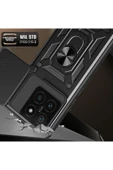 KILIFTECH Xiaomi 14T Pro Uyumlu Kılıf Magnetik Standlı Kamera Korumalı Zore Sürgülü Vega Kapak-Siyah - 3
