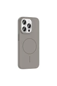 KILIFTECH iPhone 15 Pro Max Kılıf Magsafe Şarj Özellikli Zore Ruby Silikon Kapak - Gri thumbnail 5