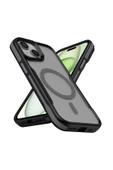 zore iPhone 15 Plus Uyumlu Magsafe Şarj Özellikli Renkli Kenar Airbag Şeritli Zore Lamer Kapak-Gri - 1
