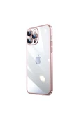 KILIFTECH iPhone 14 Pro Max Uyumlu Sert PC Renkli Çerçeveli Zore Riksos Kılıf-Rose Gold thumbnail 1