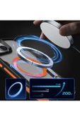 zore iPhone 15 Plus Uyumlu Magsafe Şarj Özellikli Renkli Kenar Airbag Şeritli Zore Lamer Kapak-Gri - 5