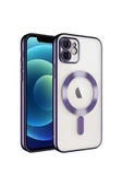 KILIFTECH iPhone 12 Uyumlu Kamera Korumalı Magsafe Wireless Şarj Özellikli Zore Demre Kılıf-Derin Mor thumbnail 1