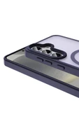 Goktugaksesuar Galaxy S24 Kılıf Magsafe Şarj Özellikli Mat Arka Yüzey Zore Sio Kapak-Koyu Mor thumbnail 2