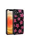 KILIFTECH iPhone 11 Uyumlu Simli Desenli Kamera Korumalı Parlak Zore Popy Kılıf-Çiçek thumbnail 1