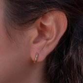 Minimal Tasarımlı Altın Kaplama 925 Ayar Gümüş Halka Küpe thumbnail 1