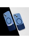 KILIFTECH iPhone 15 Kılıf M-Safe Şarj Özellikli Mıknatıslı KTH Duble Kapak - Lacivert thumbnail 1